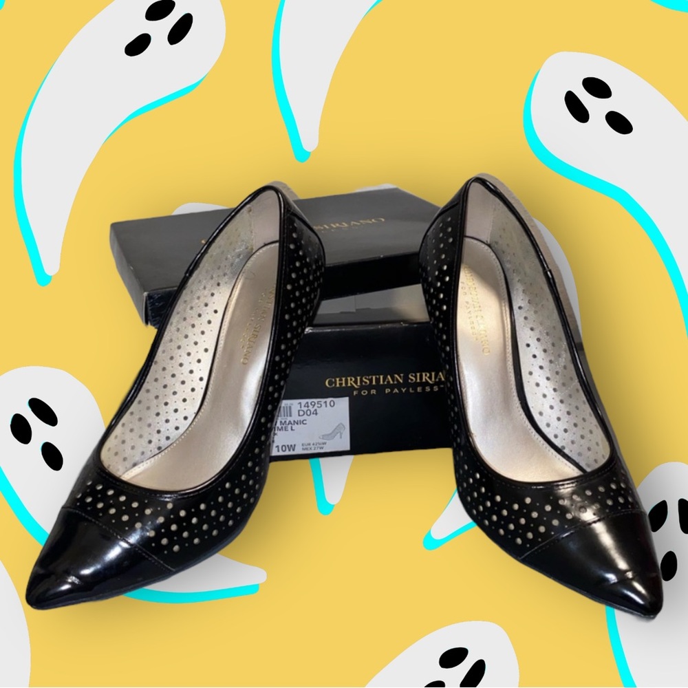 Christian Siriano - Black pointed heels, gently used, size 10.